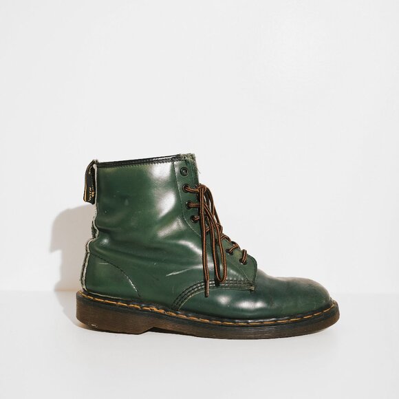 Vintage Dr. Martens Boots – Green Leather – Size 8 - Picture 4 of 4
